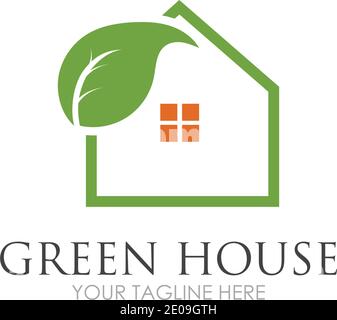 Green House Logo Vorlage Design Vektor Illustration Stock Vektor