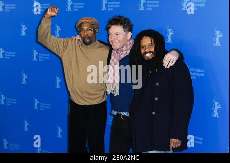 Neville Garrick, Kevin Macdonald und Rohan Marley nehmen an der Fotokalle "marley" für die 62. Internationalen Filmfestspiele Berlin Teil, in Berlin, Deutschland, 12. Februar 2012. Die 62. Berlinale findet vom 09. Bis 19. Februar statt. Foto von Aurore Marechal/ABACAPRESS.COM Stockfoto