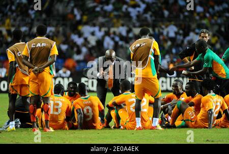 Das Team der Elfenbeinküste beim African Cup of Nations Soccer Match 2012, Finale, Sambia gegen Elfenbeinküste in Libreville, Gabun am 12. Februar 2012. Foto von ABACAPRESS.COM Stockfoto