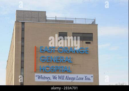 Das East Orange Hospital hat ein 30 Fuß großes Banner installiert, das die Erinnerung an Whitney Houston ehrt, der am 14. Februar 2012 in Newark, NJ, USA, geboren wurde. Foto von JMP/ABACAPRESS.COM Stockfoto