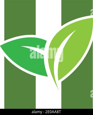Buchstabe H eco hinterlässt Logo Symbol Design Vorlage Elemente Stock Vektor