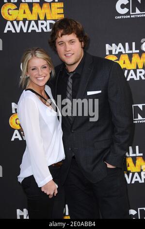 Matthew Stafford nimmt am 18. Februar 2012 an den Cartoon Network Hall of Game Awards 2012 in Los Angeles, CA, USA Teil. Foto von Lionel Hahn/ABACAPRESS.COM Stockfoto