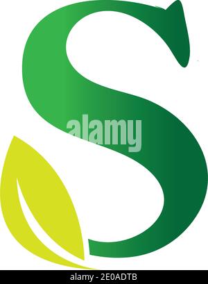 Buchstabe S mit Blatt Natur Initial Logo Design Vorlage Vektor Abbildung Stock Vektor