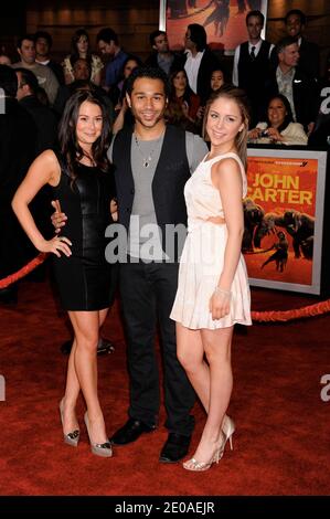 Alexa Vega, Corbin Bleu und Makenzie Vega bei der Weltpremiere von Disney's John Carter im Regal Cinemas in L.A. Live in Los Angeles, Kalifornien am 22. Februar 2012. Foto von Graylock/ABACAPRESS.COM Stockfoto