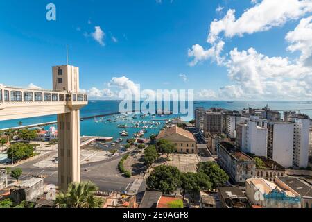 Blick auf den Lacerda Aufzug in Salvador Bahia Brasilien Stockfoto