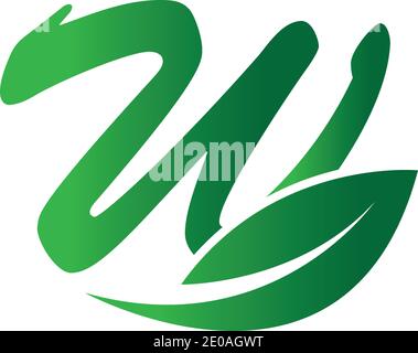 Buchstabe W Blatt Logo Design Vektor-Vorlage Stock Vektor