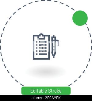 Checkliste Vektor-Symbol editierbare Konturumrisssymbole für Web und Mobil Stock Vektor