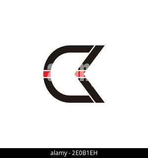 Buchstabe ck einfache geometrische bunte Pfeil geometrische Linie Logo Vektor Stock Vektor