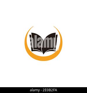 Buch Kurven Silhouette einfache geometrische Logo Vektor Stock Vektor
