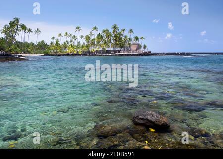 PU'uhonua O Hōnaunau National Historical Park. Big Island Hawaii Stockfoto