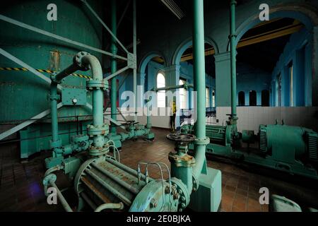 Das edwardianische Thompson Pump-House in Belfast, UK im März 2012. Die Pumpen entwässerten 23 Millionen Gallonen Wasser aus dem Trockendock in knapp 100 Minuten. Stockfoto