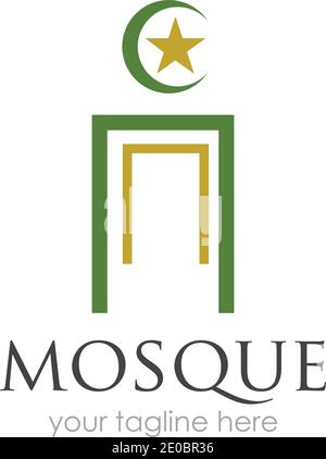 Moschee Logo Vorlage Design-Vektor, Emblem, Konzept-Design, Kreatives Symbol, Symbol Stock Vektor