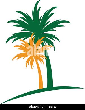 Palm Tree Sommer logo template Vector Illustration Stock Vektor
