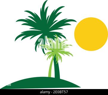 Palm Tree Sommer logo template Vector Illustration Stock Vektor