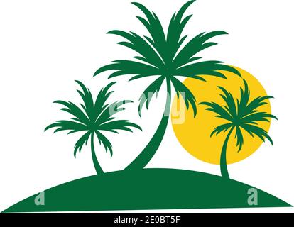 Palm Tree Sommer logo template Vector Illustration Stock Vektor