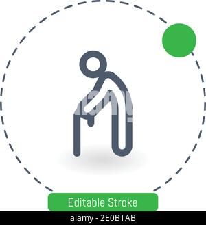 Walking Stick Vektor-Symbol editierbare Konturumrisssymbole für Web Und mobil Stock Vektor