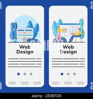Web-Design-Symbol in Banner gesetzt, Technologie Internet und Medien Thema Vektor Illustration Stock Vektor