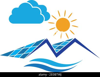 Solar logo Energie Symbol vektor design Stock Vektor