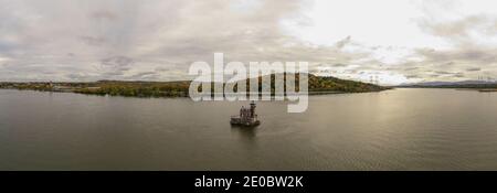 Der Hudson Athens Lighthouse, manchmal auch Hudson City Light genannt, ist ein Leuchtturm am Hudson River im Bundesstaat New York Stockfoto