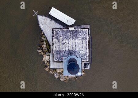 Der Hudson Athens Lighthouse, manchmal auch Hudson City Light genannt, ist ein Leuchtturm am Hudson River im Bundesstaat New York Stockfoto