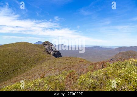 Blick in den Valley of the Sirtling Range Nationalpark in der Nähe von Albany in Western Australia vom Mt. Trio Stockfoto