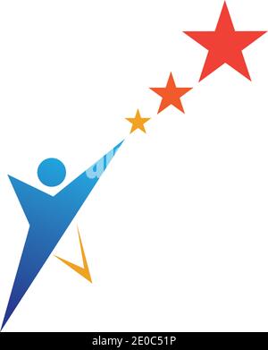 Star erfolg Menschen Logos und Symbole Vorlage Stock Vektor