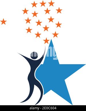 Star erfolg Menschen Logos und Symbole Vorlage Stock Vektor