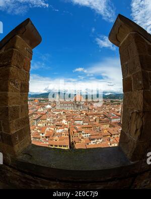 Europa, Italien, Florenz, Dach der Kuppel von Florenz. Beliebtes Touristenziel. Stockfoto