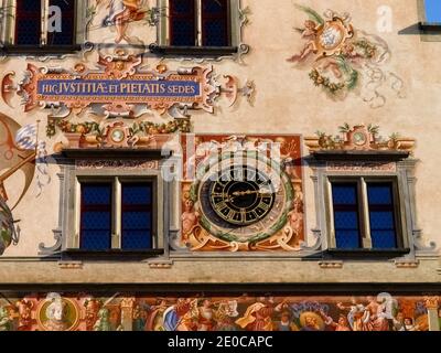 Lindau, Deutschland - 22. April 2018: Panorama der Kleinstadt im Morgenlicht Stockfoto