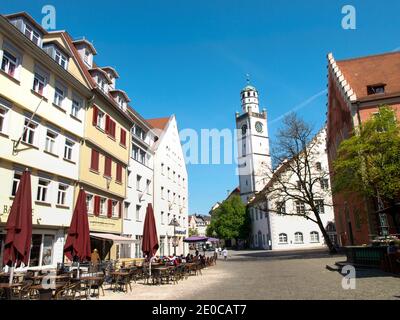 Ravensburg, Deutschland - 22. April 2018: Stadtpanorama der historischen Stadt Stockfoto