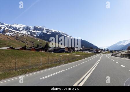 Graubünden, Schweiz: Autobahn- und Tunnelbilder Stockfoto