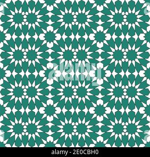 Nahtlose geometrische Ornament auf der Grundlage der traditionellen islamischen Kunst. . großes Design für Stoff, Textil, Abdeckung, Geschenkpapier, Hintergrund. Türkis blaue Farbe. Stock Vektor