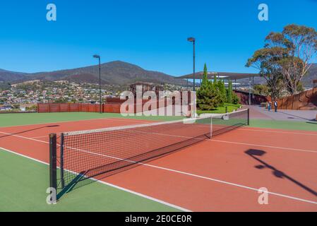 Tennisplatz in MONA – Museum of Old an New Art in Hobart, Australien Stockfoto