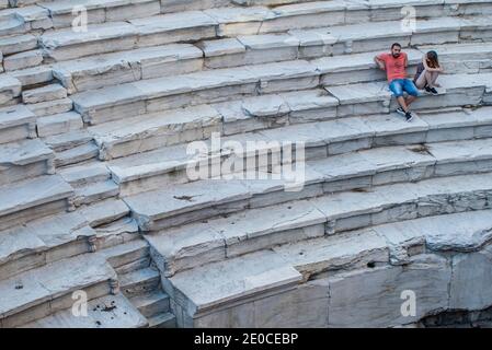 Plovdiv, Bulgarien 18. August 2018: Römisches Theater von Philippopolis, eines der am besten erhaltenen antiken römischen Theater der Welt Stockfoto