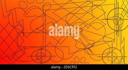 Abstrakter orangefarbener Gradient-Hintergrund mit trendigem geometrischem Grafikdesign. Stockfoto