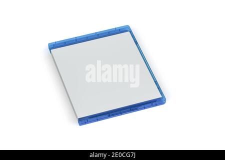 BluRay Disc Box Mockup isoliert auf weißem Hintergrund - 3d Rendern Stockfoto