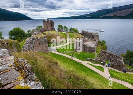 Urquhart Castle, Loch Ness, Highlands, Schottland, Vereinigtes Königreich, Europa Stockfoto