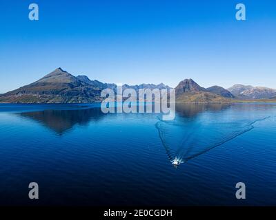 Luftaufnahme des Black Cuillin Ridge, Elgol, Isle of Skye, Inner Hebrides, Schottland, Vereinigtes Königreich, Europa Stockfoto