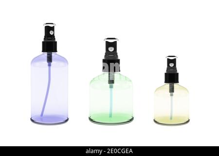 Glasflasche isoliert auf weißem Hintergrund - 3d-Rendering Stockfoto
