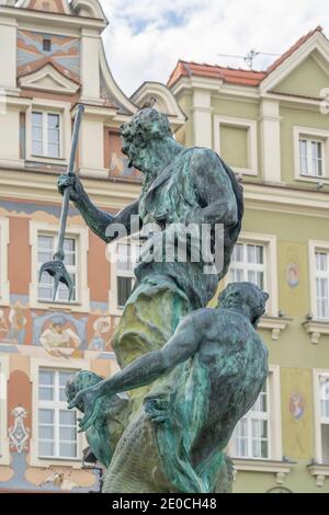 Neptunbrunnen, Altstädter Ring, Posen, Polen, Europa Stockfoto