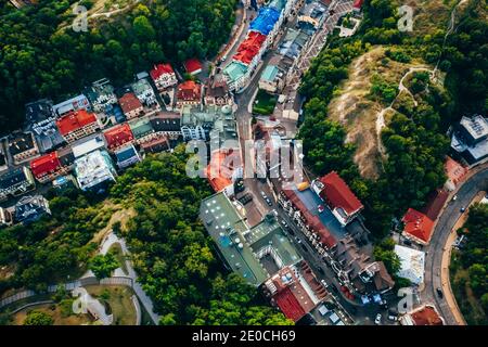 Luftpanoramic Blick auf die Andreevsky Abstieg Stockfoto