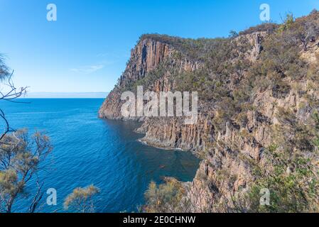 Cliffs of Fluted Cape auf Bruny Island in Tasmanien, Australien Stockfoto