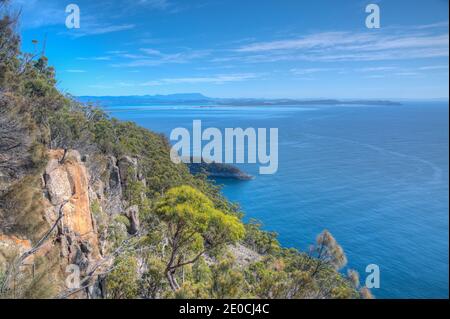 Cliffs of Fluted Cape auf Bruny Island in Tasmanien, Australien Stockfoto