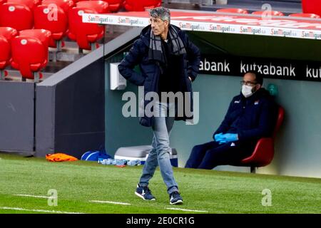 Bilbao, Spanien. Dezember 31, 2020. Imanol Alguacil während des La Liga-Spiels zwischen Athletic Club Bilbao und Real Sociedad CF spielte im San Mames Stadium. Kredit: Ion Alcoba/Capturasport/Alamy Live Nachrichten Stockfoto