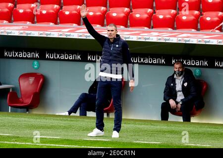 Bilbao, Spanien. Dezember 31, 2020. Gaizka Garitano während des La Liga-Spiels zwischen Athletic Club Bilbao und Real Sociedad CF spielte im San Mames Stadium. Kredit: Ion Alcoba/Capturasport/Alamy Live Nachrichten Stockfoto