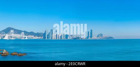 Panorama von Busan von Igidae, Republik Korea Stockfoto