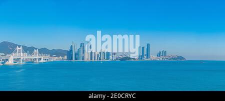 Panorama von Busan von Igidae, Republik Korea Stockfoto