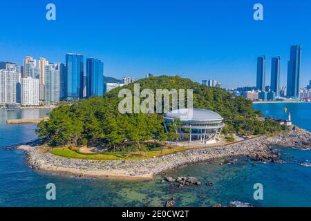 Luftaufnahme des Nurimaru APEC Hauses in Busan, Republik Korea Stockfoto