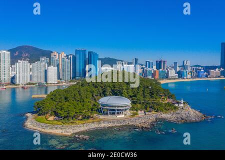 Luftaufnahme des Nurimaru APEC Hauses in Busan, Republik Korea Stockfoto