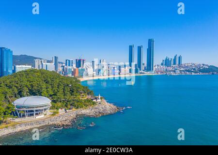 Luftaufnahme des Nurimaru APEC Hauses in Busan, Republik Korea Stockfoto